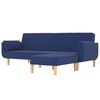 vidaXL Schlafsofa 2-Sitzer mit Hocker & Zwei Kissen Blau Stoff