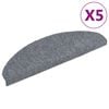 vidaXL Stufenmatten Selbstklebend 5 Stk. 65x21x4 cm Hellgrau Halbrund Gro&szlig;