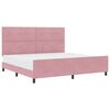 vidaXL Boxspringbett mit Kopfteil Rosa 200 x 200 cm Samt