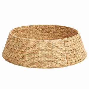 vidaXL Weihnachtsbaumkragen Rund Braun 90 x 90 x 28 cm Wasserhyazinthe