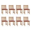 vidaXL Gartenst&uuml;hle 8 Stk. mit Kissen Massivholz Teak