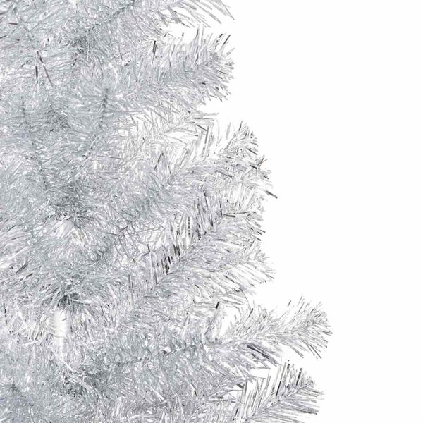vidaXL K&uuml;nstlicher Weihnachtsbaum Beleuchtung & Kugeln Silber 210 cm