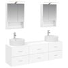 vidaXL Badezimmerm&ouml;bel-Set 5 pcs Wei&szlig; Ingenieurholz und Glas