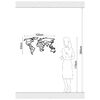 Homemania Wanddekoration Weltkarte 11 100x53 cm Metall Schwarz