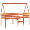 vidaXL Hochbett mit Dach Wachsbraun 90x190 cm Massivholz Kiefer