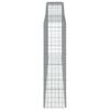 vidaXL Gabionen mit Hochbogen 7 Stk. 400x50x180/200cm Verzinktes Eisen