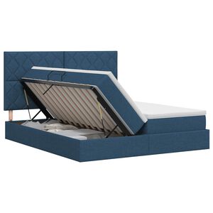 vidaXL Aufbewahrungsbett mit Kopfteil Blau 180 x 200 cm Stoff