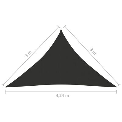 vidaXL Sonnensegel Oxford-Gewebe Dreieckig 3x3x4,24 m Anthrazit