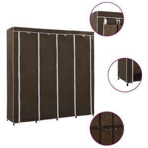 vidaXL Kleiderschrank mit 4 F&auml;chern Braun 175 x 45 x 170 cm