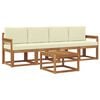vidaXL Outdoor-Sofagarnitur 5 Stk. Natur und Creme