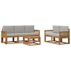 vidaXL Outdoor-Sofagarnitur 6 pcs Nat&uuml;rlich und Hellgrau Polyester