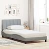 vidaXL Bett mit Matratze "Hanko" Hellgrau 100x200 cm Stoff