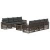 vidaXL Gartensofa-set 9 stk. Grau und Dunkelgrau Poly-Rattan