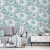 DUTCH WALLCOVERINGS Tapete Fensterblatt-Motiv Blau