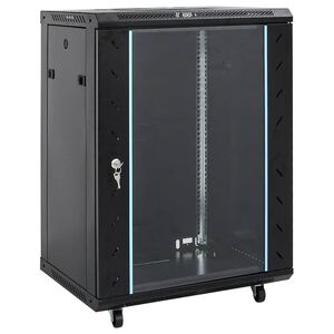 vidaXL 15U Netzwerkschrank 19" IP20 Schwarz 60x45x86 cm