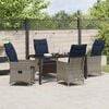 vidaXL Garten Essgruppe 5 pcs Grau Poly-Rattan