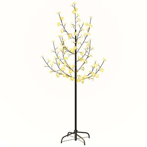 vidaXL LED-Baum Kirschbl&uuml;te Warmwei&szlig; 84 LEDs 120 cm
