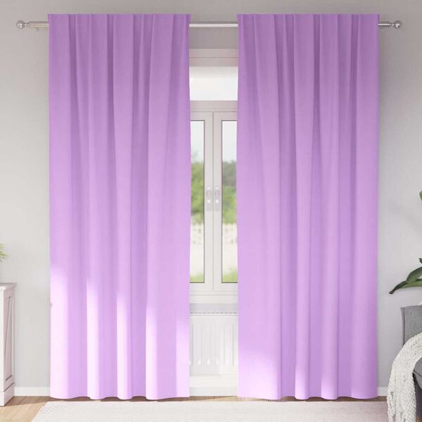 vidaXL Verdunkelungs-Vorhänge mit Ringen 2 pcs Lila 260 x 140 cm