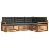 vidaXL Outdoor-Sofagarnitur 4 stk. Natur und Anthrazit