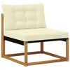 vidaXL Outdoor-Sofagarnitur 25 pcs Natur und Creme Massivholz Akazie