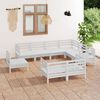 vidaXL 9-tlg. Garten-Lounge-Set Massivholz Kiefer Wei&szlig;