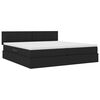 vidaXL Bett mit Stauraum und LED mit LED Schwarz 200 x 200 cm Stoff