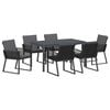 vidaXL Garten Essgruppe 7 Stk. Anthrazit Poly-Rattan