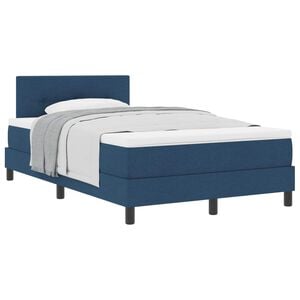 vidaXL Boxspringbett mit Matratze mit Kopfteil Blau 120 x 200 cm Stoff