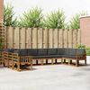 vidaXL Outdoor-Sofagarnitur mit Kissen 10 pcs Natur und Anthrazit