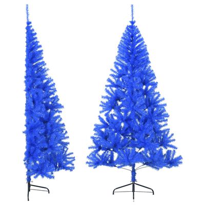 vidaXL Künstlicher Halb-Weihnachtsbaum mit Ständer Blau 180 cm PVC