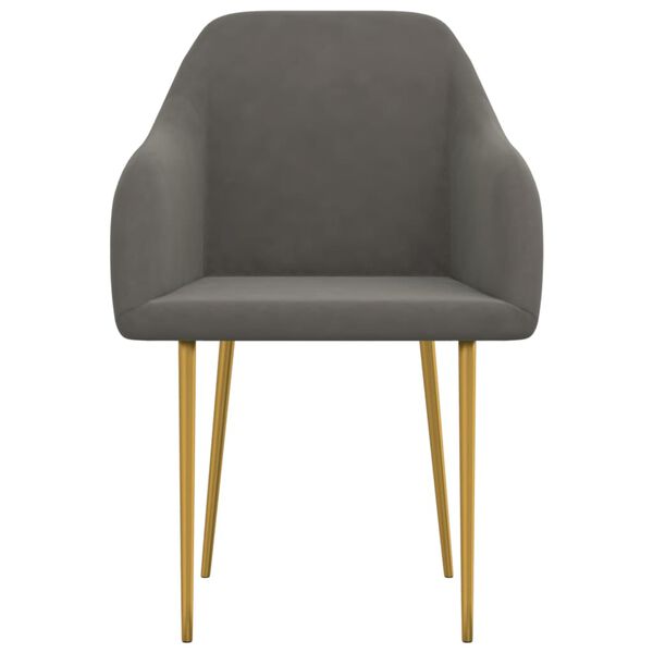 vidaXL Esszimmerst&uuml;hle 4 Stk. Dunkelgrau Samt