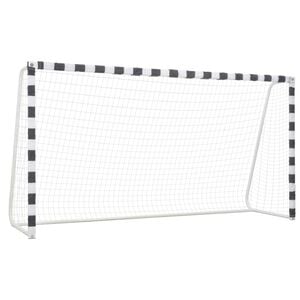 vidaXL Fu&szlig;balltor 300x160x90 cm Metall Schwarz und Wei&szlig;