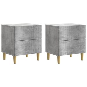 vidaXL Nachttisch 2 Stk. Betongrau 43 x 34,5 x 48 cm Holzwerkstoff
