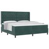 vidaXL Boxspringbett mit Matratze Dunkelgr&uuml;n 200 x 200 cm Samt