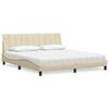 vidaXL Bett mit Matratze "Hanko" Creme 180x200 cm Stoff