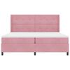 vidaXL Boxspringbett mit Matratze mit Kopfteil Rosa 200 x 200 cm Samt