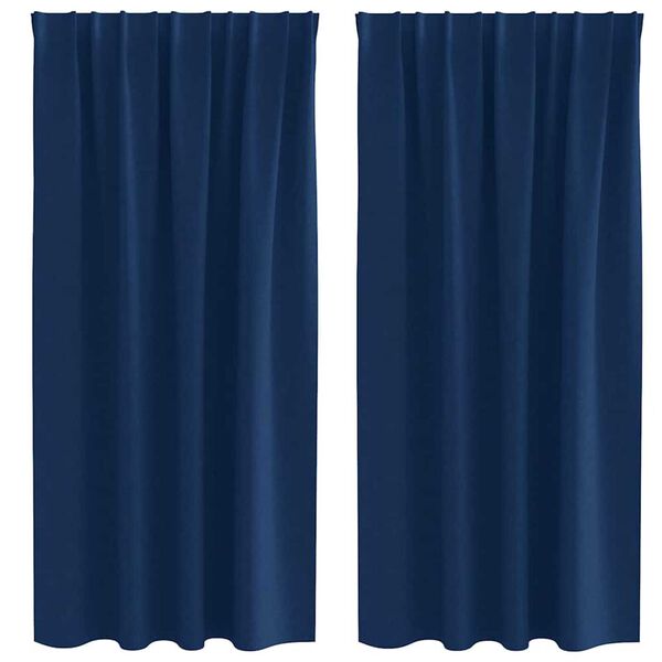 vidaXL Verdunkelungs-Vorhänge mit Ringen 2 pcs Dunkelblau 175 x 140 cm