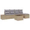 vidaXL Garten-Sofa-Set 5 stk. Beige und Hellgrau Poly-Rattan