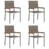 vidaXL Garten Stapelst&uuml;hle 4 stk. Grau Poly-Rattan