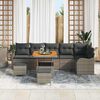 vidaXL Garten-Sofa-Set mit Kissen mit Speicher mit Kissen 9 pcs Grau