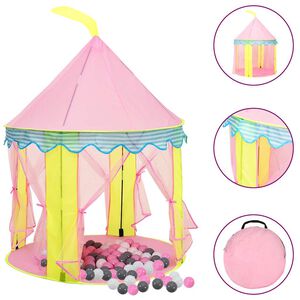 vidaXL Kinder-Spielzelt mit 250 B&auml;llen Rosa 100x100x127 cm
