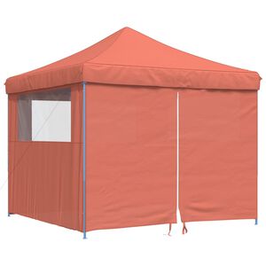 vidaXL Partyzelt Faltbar Pop-Up mit 4 Seitenteilen Terrakottarot