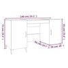 vidaXL Schreibtisch Grau Sonoma 140x50x75 cm Holzwerkstoff