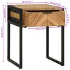 vidaXL Nachttisch Braun 40 x 35 x 50 cm Massivholz Akazie und Metall