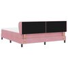 vidaXL Boxspringbett mit Matratze mit Kopfteil Rosa 180 x 200 cm Samt