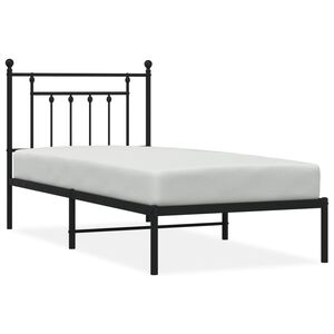 vidaXL Bettgestell mit Kopfteil Metall Schwarz 80x200 cm