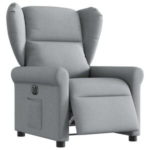 vidaXL Relaxsessel Elektrisch Hellgrau Stoff