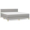vidaXL Boxspringbett mit Matratze Hellgrau 160x200 cm Stoff
