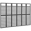 vidaXL Spalier/Paravent 6-teilig Massivholz Tanne Schwarz 242,5x180 cm