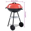 vidaXL Tragbarer Holzkohlegrill XXL mit R&auml;dern 44 cm